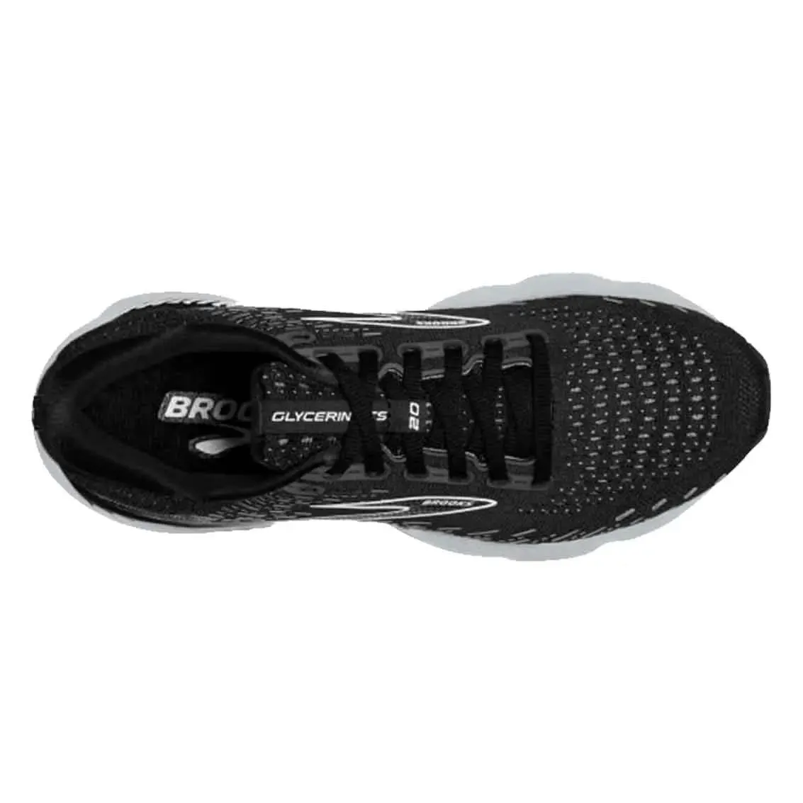 Peak Step Womens Brooks Glycerin GTS 20 (Wide) - Black / White