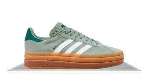 Adidas Gazelle Bold Silver Green Gum Weightless Feel Kick Step