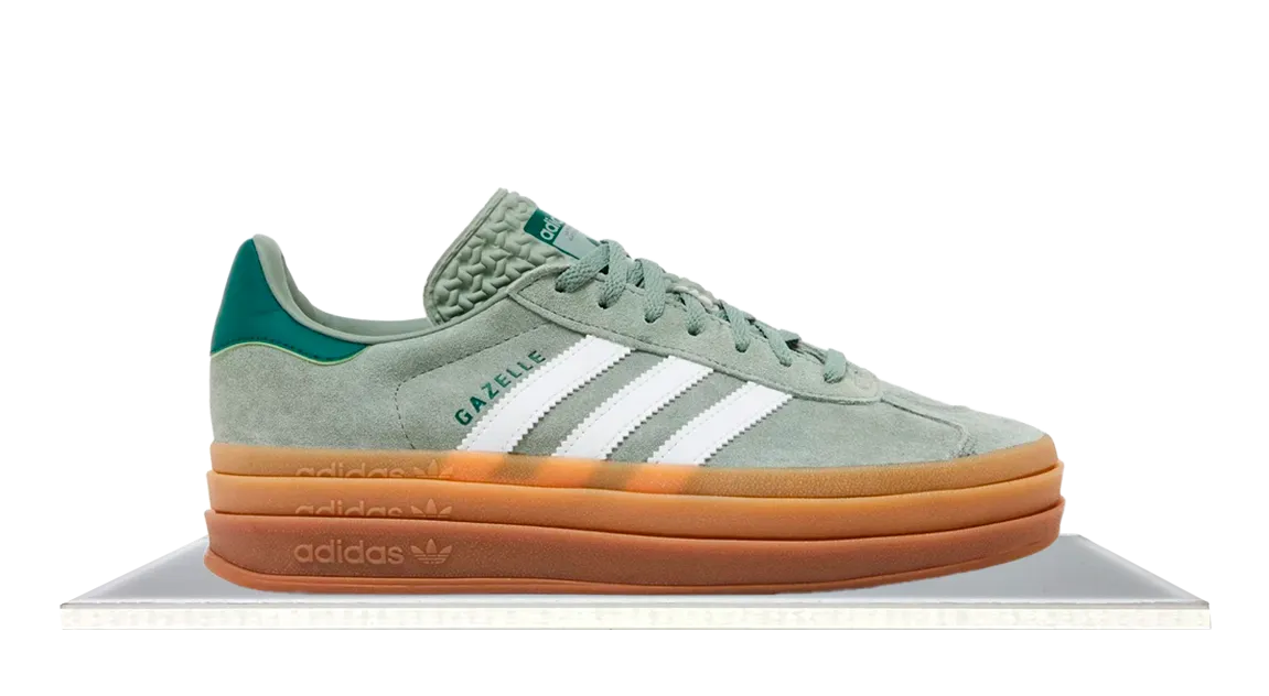 Storm Step Comfortable Shoes Adidas Gazelle Bold Silver Green Gum
