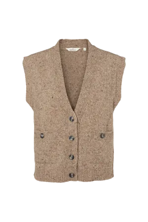 Puzzle Vest - Greige Gentle Fabric Eco Conscious Manufacturing