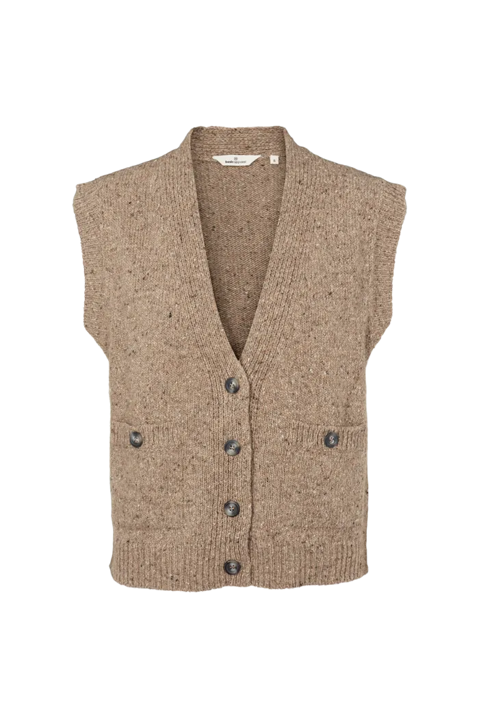 Essential Wear Casual Layer Puzzle Vest - Greige