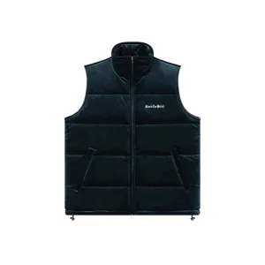 Enhanced Edge Binding OE LOGO PUFFER VEST D.GREEN