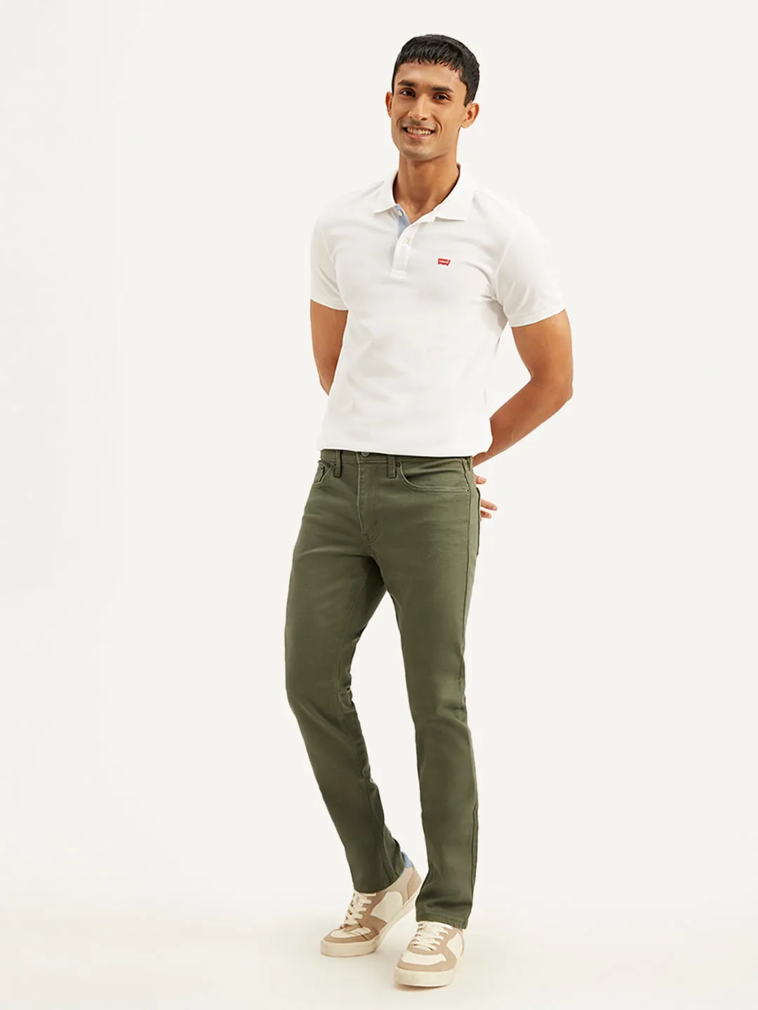 Effortless Style Lifestyle Ready Men's 511 Olive Green Slim Fit Mid Rise Jeans