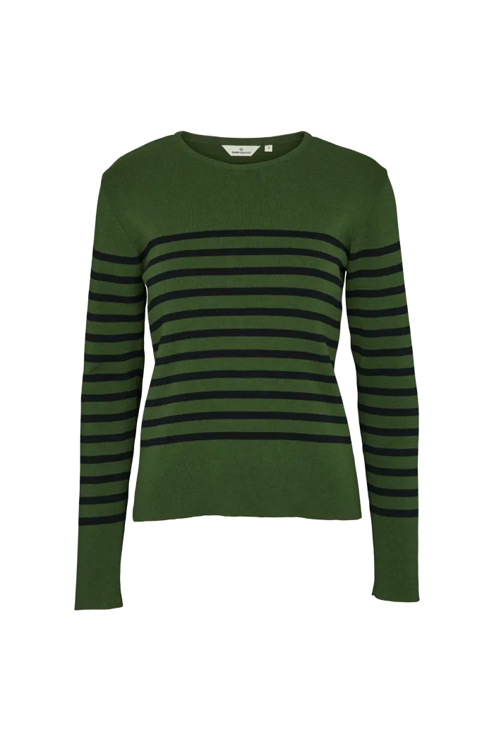 Cable Stitch Ella Sweater - Douglas fir / Black