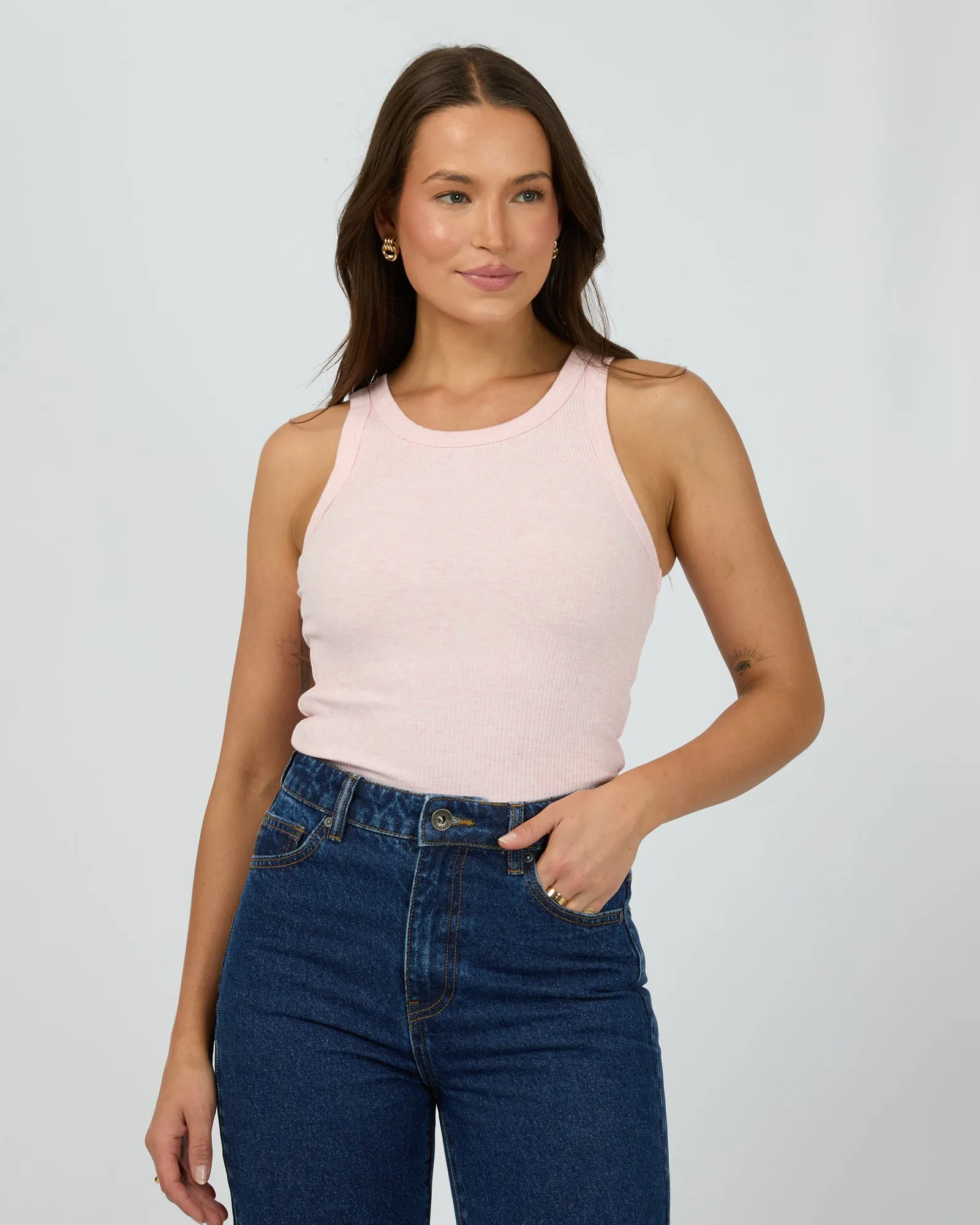 Ella Tank Blush Marle Perfect for Workouts Perfect Comfort Wear