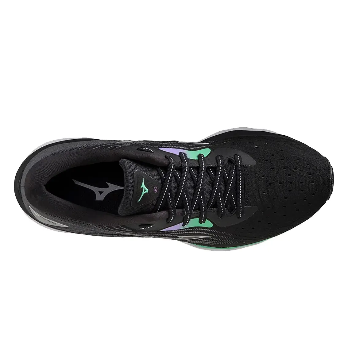 Womens Mizuno Wave Sky 6 - Black / Silver / Spring Bud Drop Insole