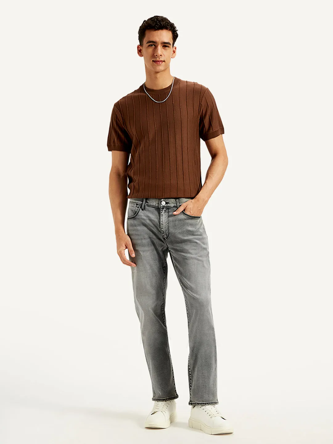 Go-To Basic Men's Redloop 511 Grey Slim Fit Mid Rise Jeans