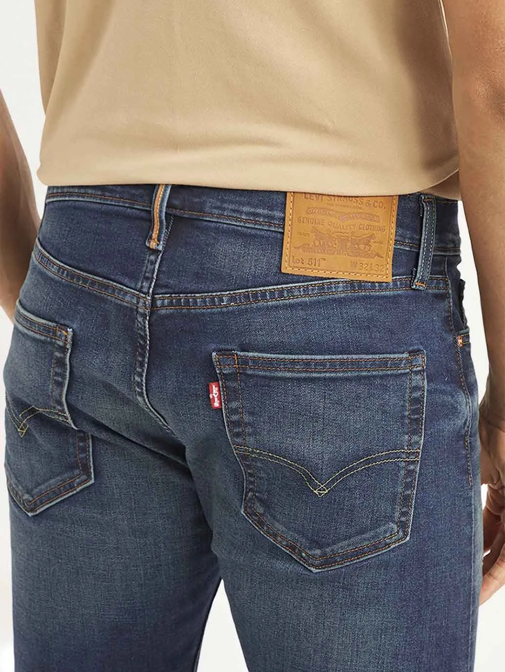 Fashion Fit Design Men's 511 Navy Blue Slim Fit Mid Rise Jeans