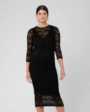 travel maternity Eve Lace Nursing Dress Black