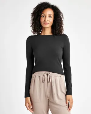 ReinforcedNeckline All-Day Stretch Eve Long Sleeve Slub Tee