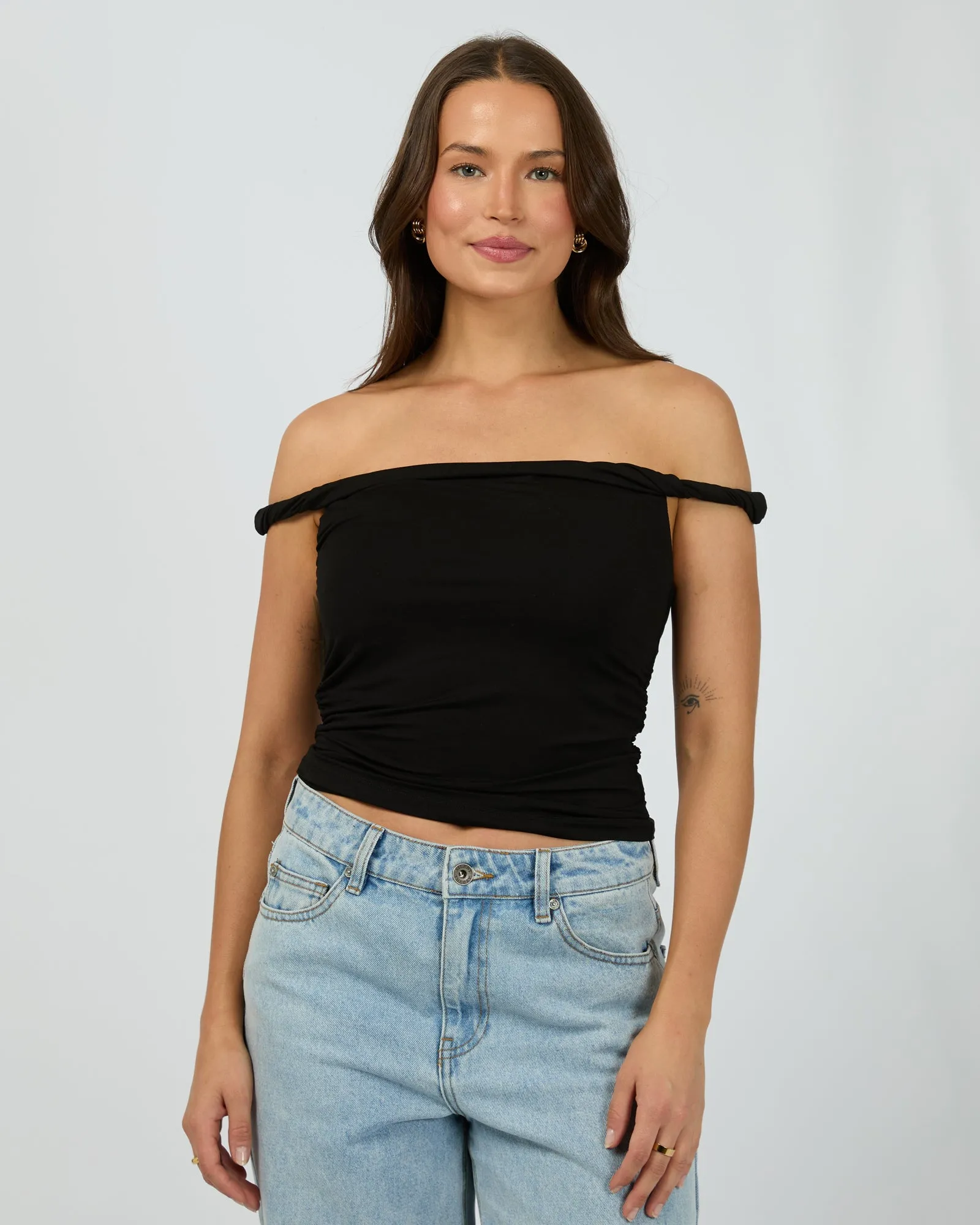 Evie Twist Tank Black All-Day Wear