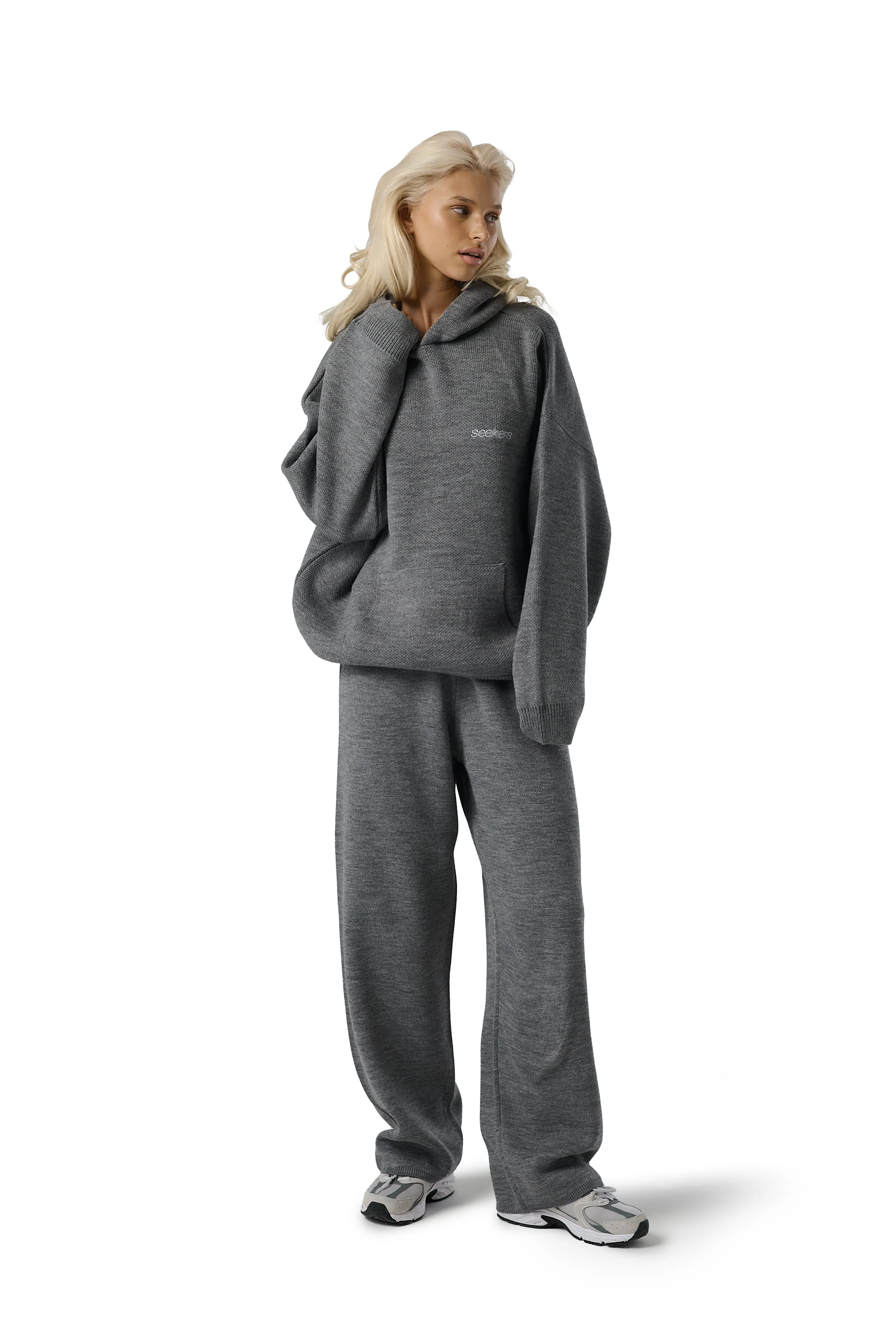 Seekers Knit Sweatpants in Sulk WideRibbed Texture