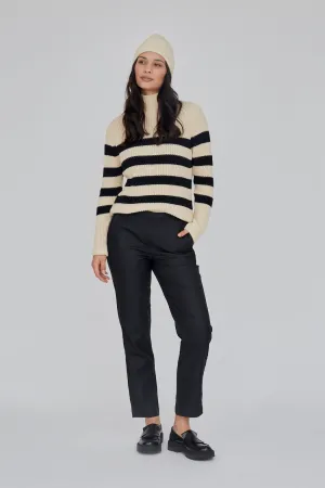 Sweety High Neck Striped - Birch/Black Winter Travel Urban Warmth