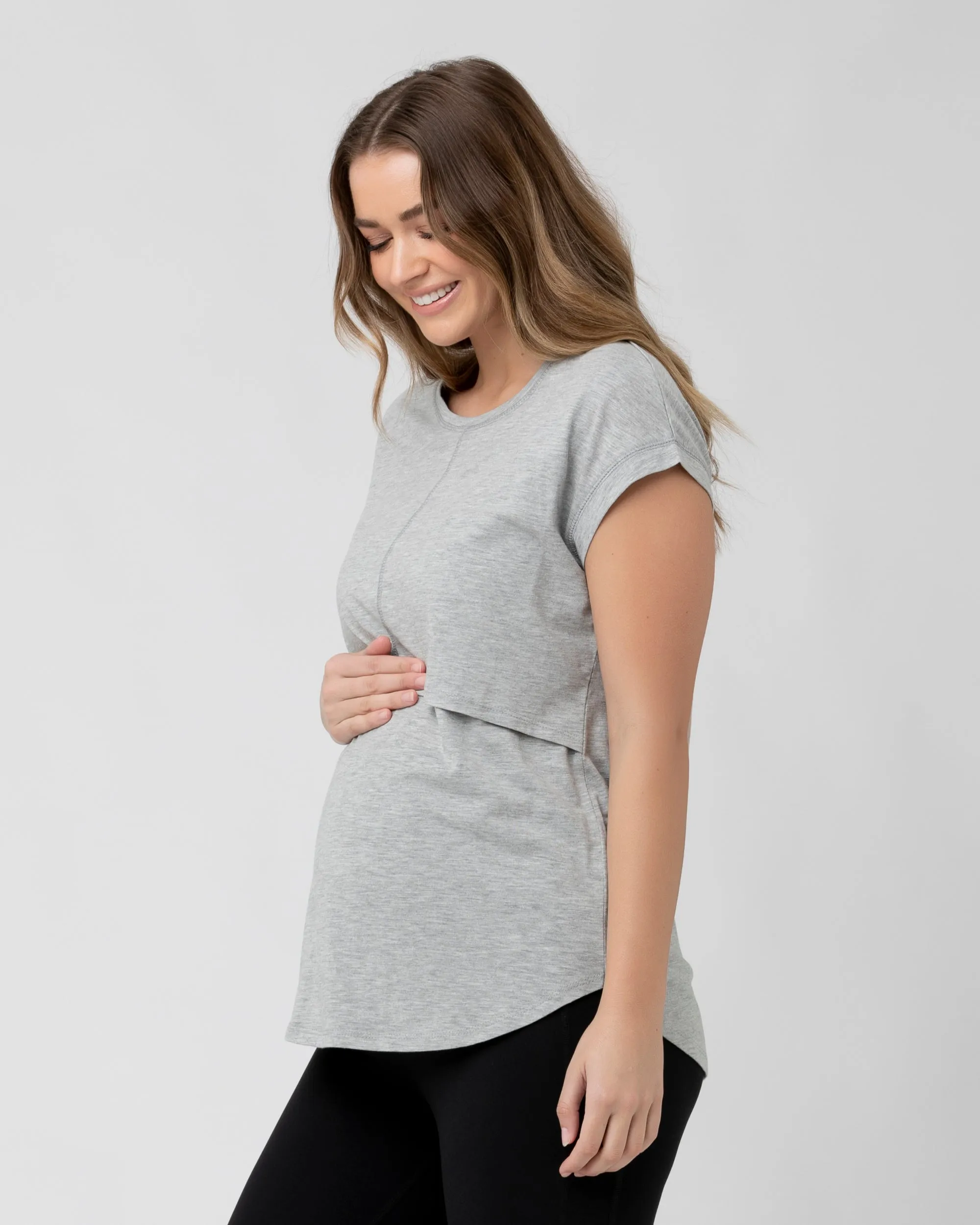 Richie Nursing Tee Grey Marle Wrap Design
