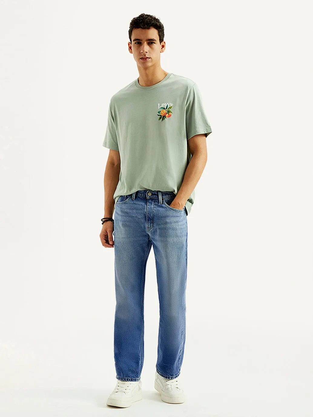 Couple Look Eco Friendly Men's 505 Blue Straight Fit Mid Rise Jeans