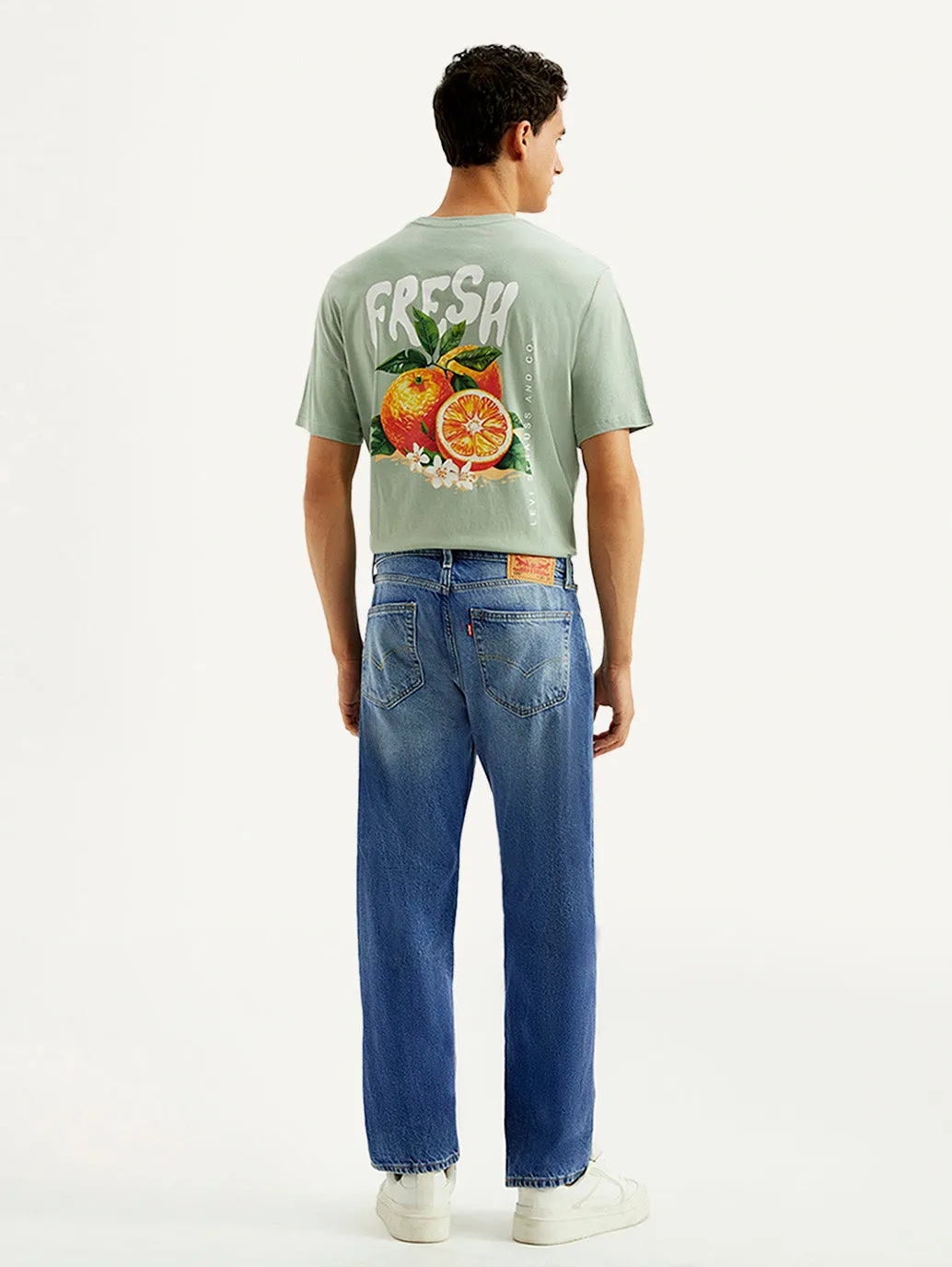 Men's 505 Blue Straight Fit Mid Rise Jeans Active Fit