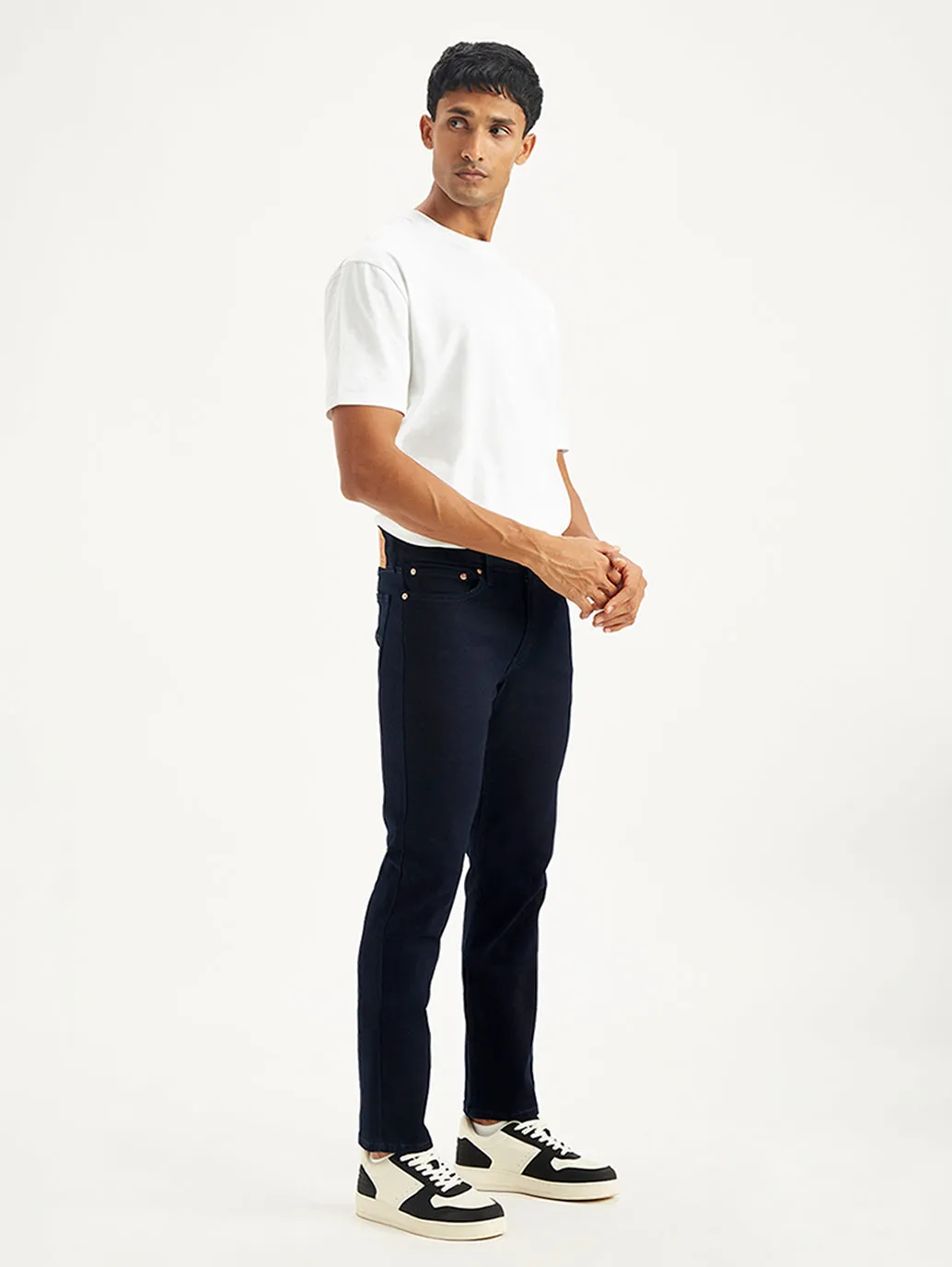 Men's 511 Navy Blue Slim Fit Mid Rise Jeans Outfit Combo