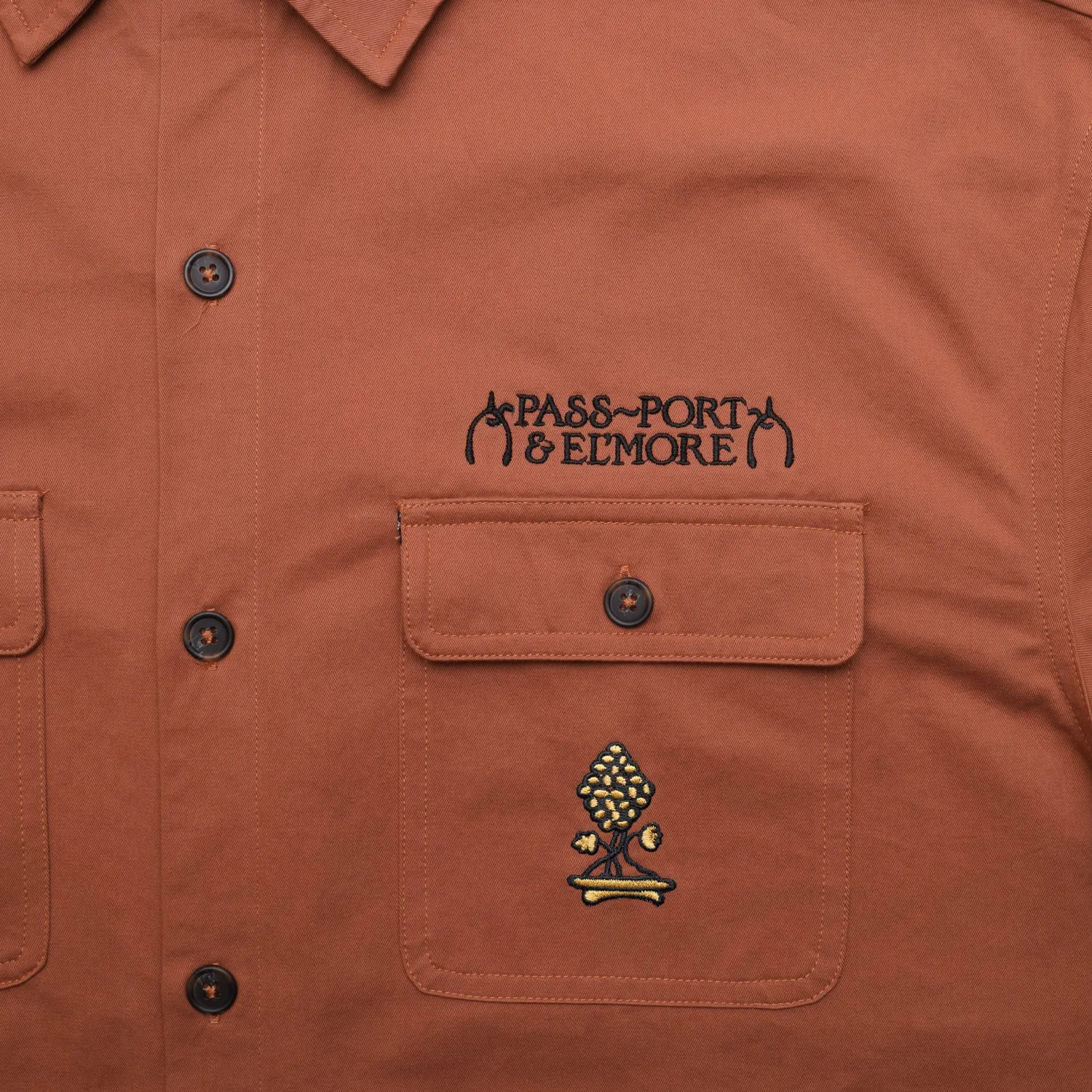 Pass~Port & El'more Vineyard Workers Long-sleeve Shirt - Rust Vintage Style