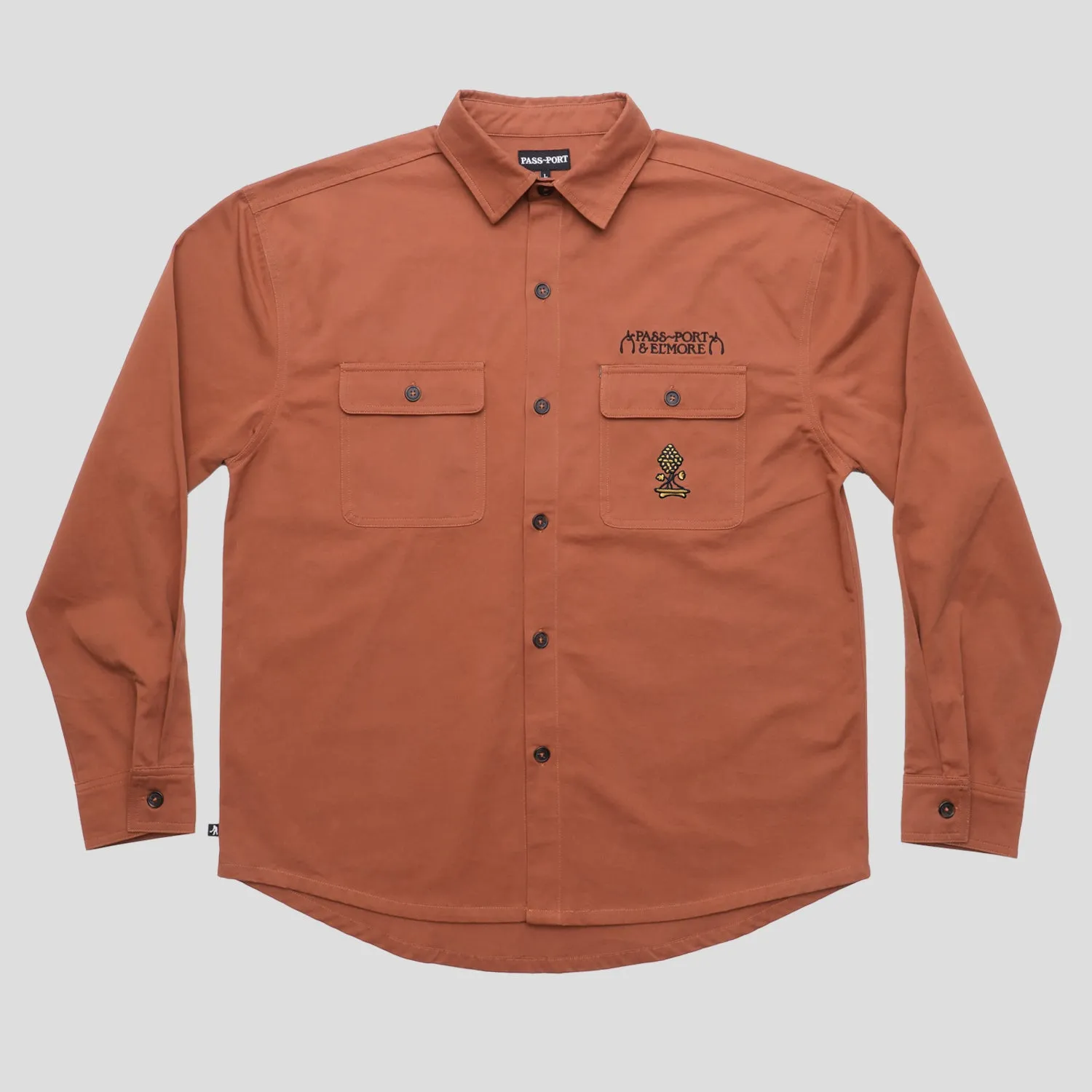 Breathable Style Stretchable Fabric Pass~Port & El'more Vineyard Workers Long-sleeve Shirt - Rust
