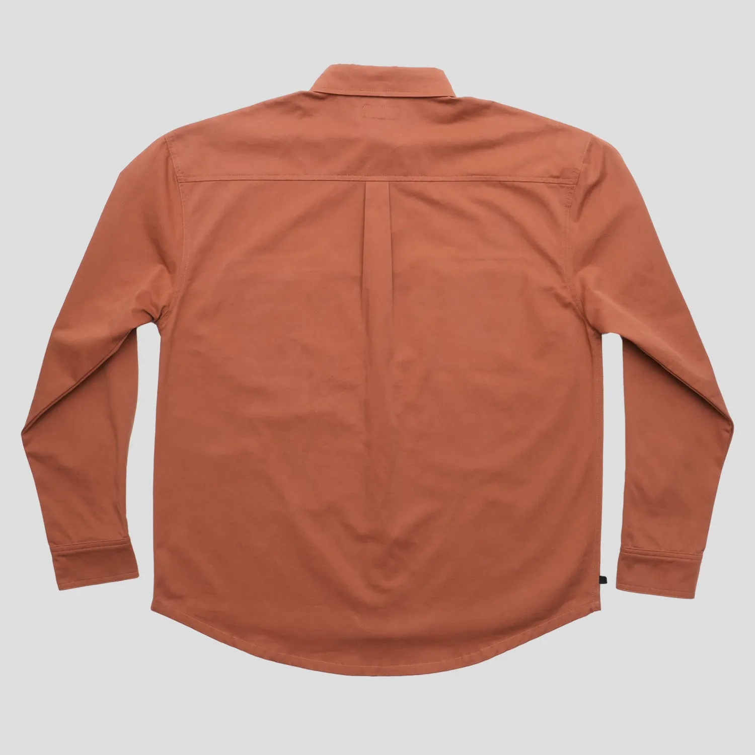 Micro Perforated Texture Pass~Port & El'more Vineyard Workers Long-sleeve Shirt - Rust