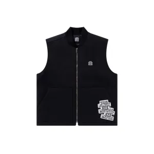 STICKER SLAPPED DUCK VEST BLACK Active Style Daily Wear Jacket