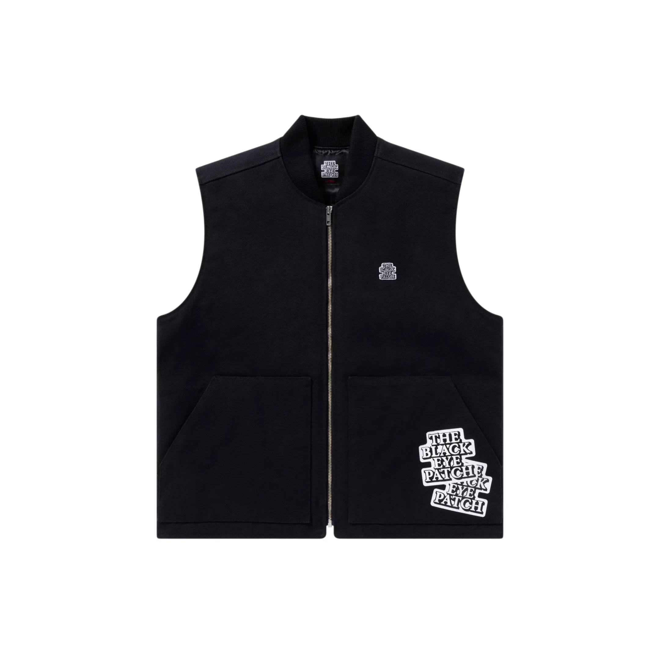 STICKER SLAPPED DUCK VEST BLACK Breathable fabric tech