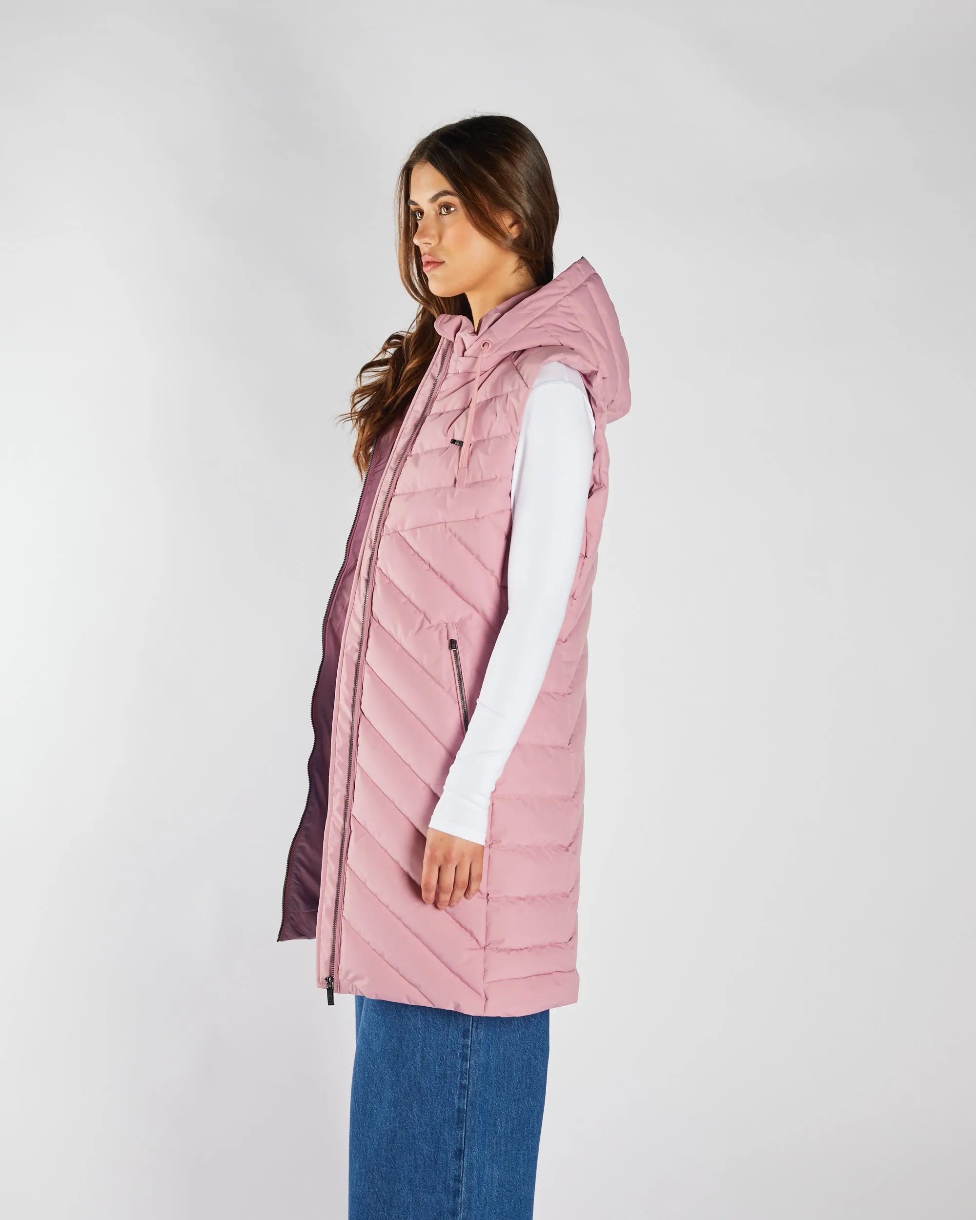 DualLayer Weave Packable Construction Flor Gilet Lilas