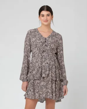 snap on Florence Layered Dress  Black / Dusty Pink