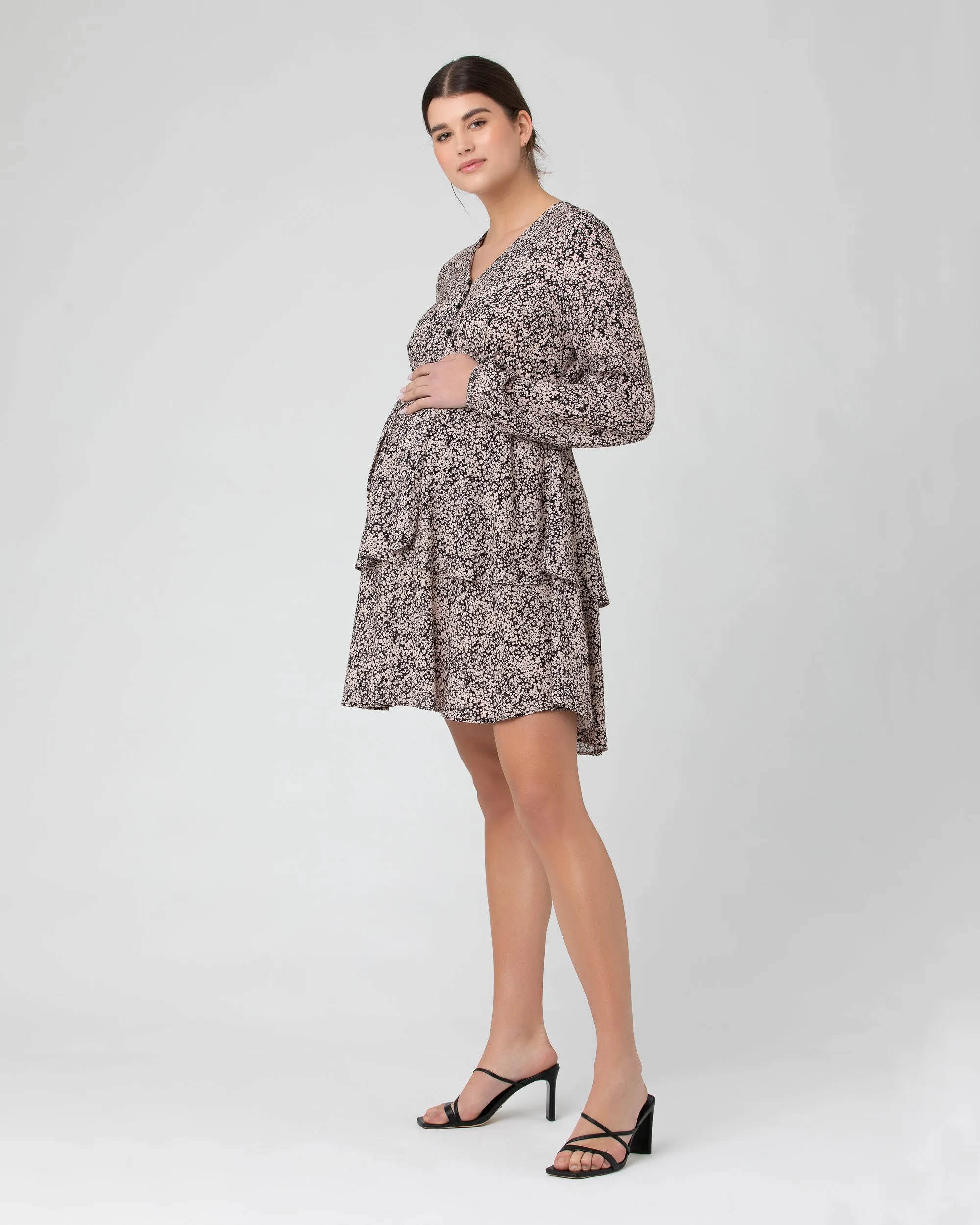 quick dry Florence Layered Dress  Black / Dusty Pink