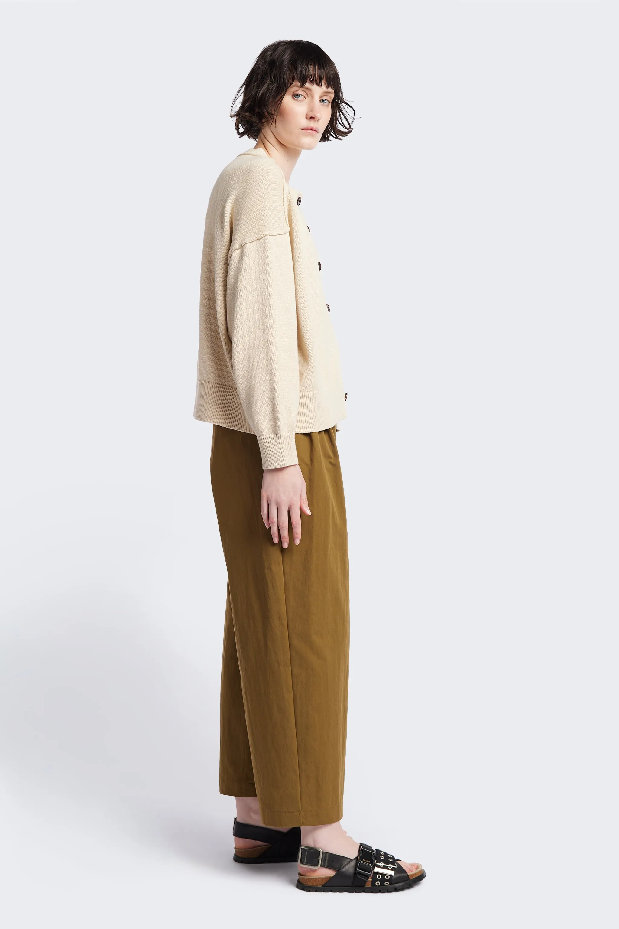 Flow Cardigan Ecru Smart Style Recycled Polyester Blend