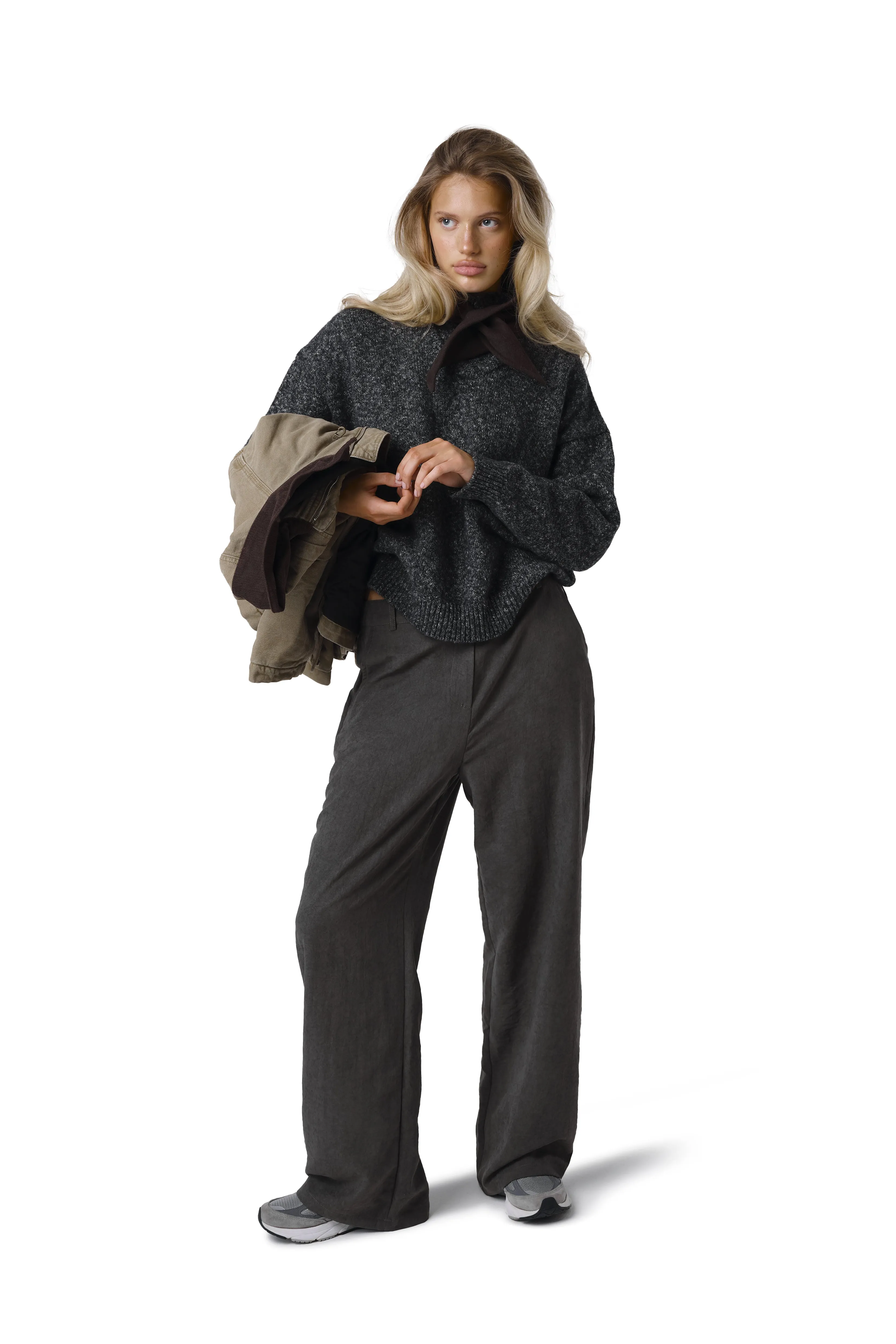 ribbed texture FourWay Stretch Design Academia Knit Sweater