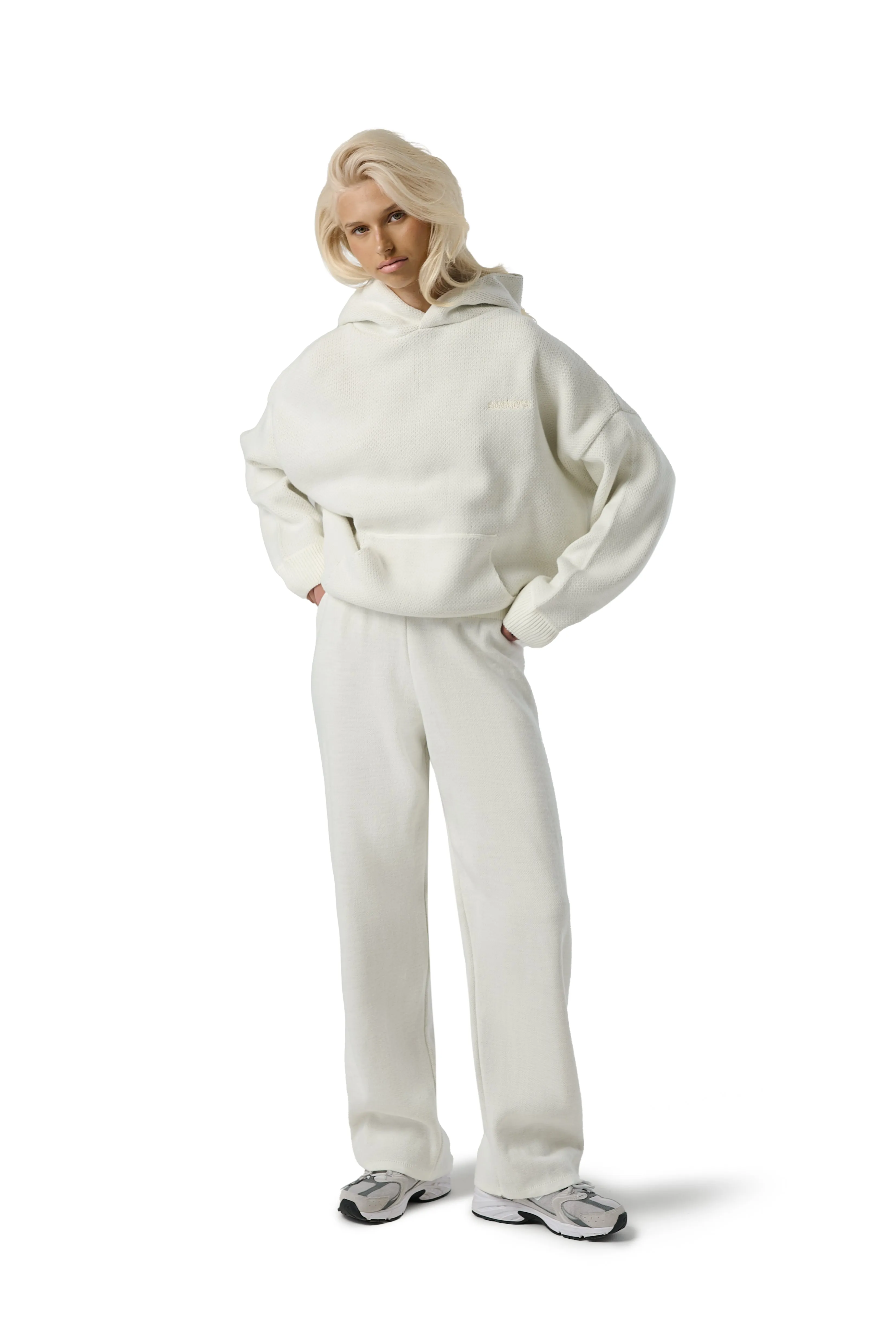 WaterRepellent Finish Biodegradable Fabric Seekers Knit Hoodie in Wisp