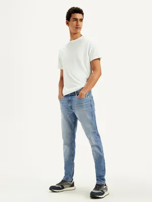 Function Ready Spring Mood Office Wear Minimalist Men's 512 Indigo Slim Tapered Fit Mid Rise Jeans