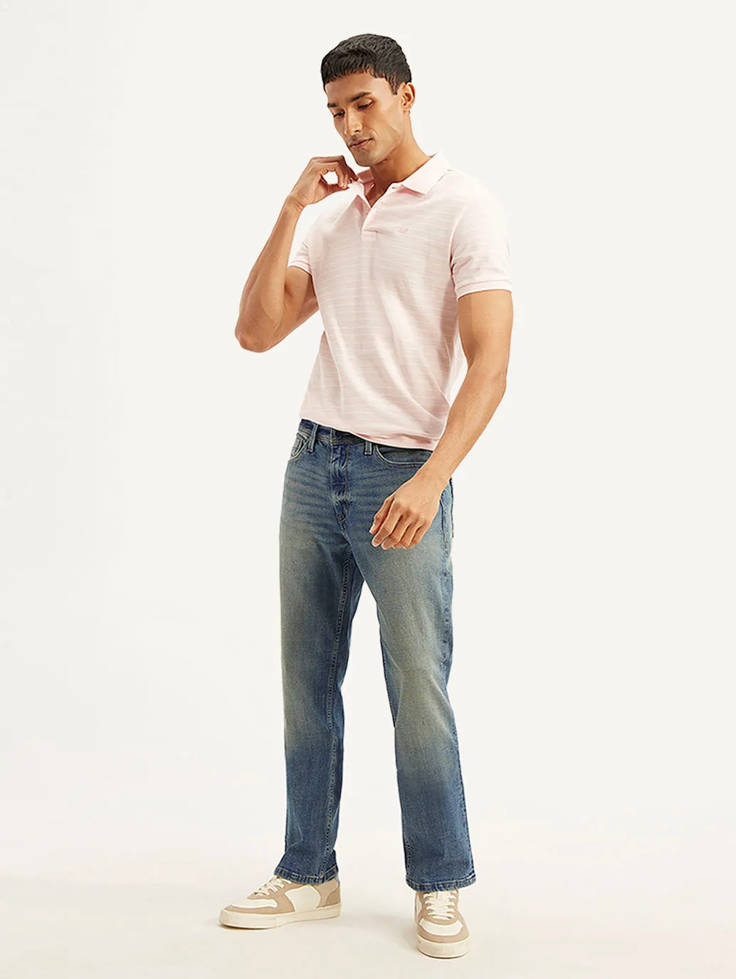 Neutral Style Quick Drying Fabric Men's 541 Blue Athletic Tapered Fit Mid Rise Jeans