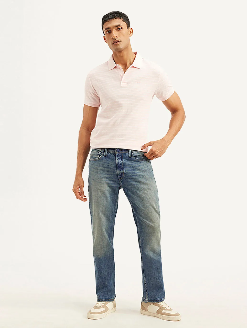 Modern Spring Mood Urban Explorer Evening Stroll Casual Friday Men's 541 Blue Athletic Tapered Fit Mid Rise Jeans