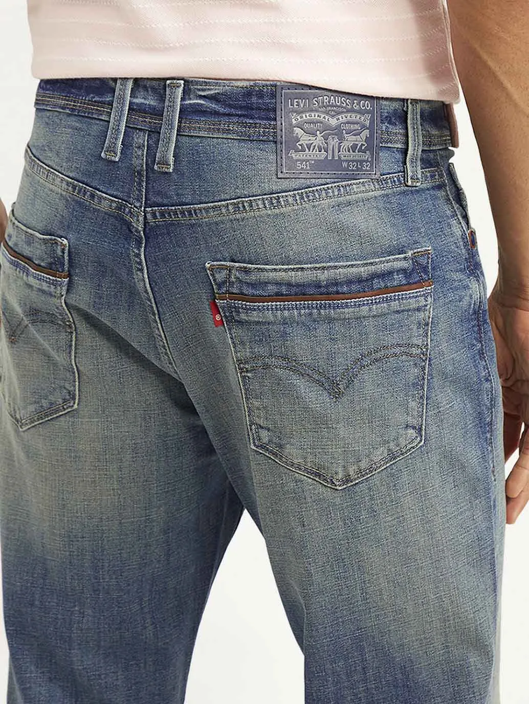 Men's 541 Blue Athletic Tapered Fit Mid Rise Jeans Odor Control Treatment Wardrobe Classic