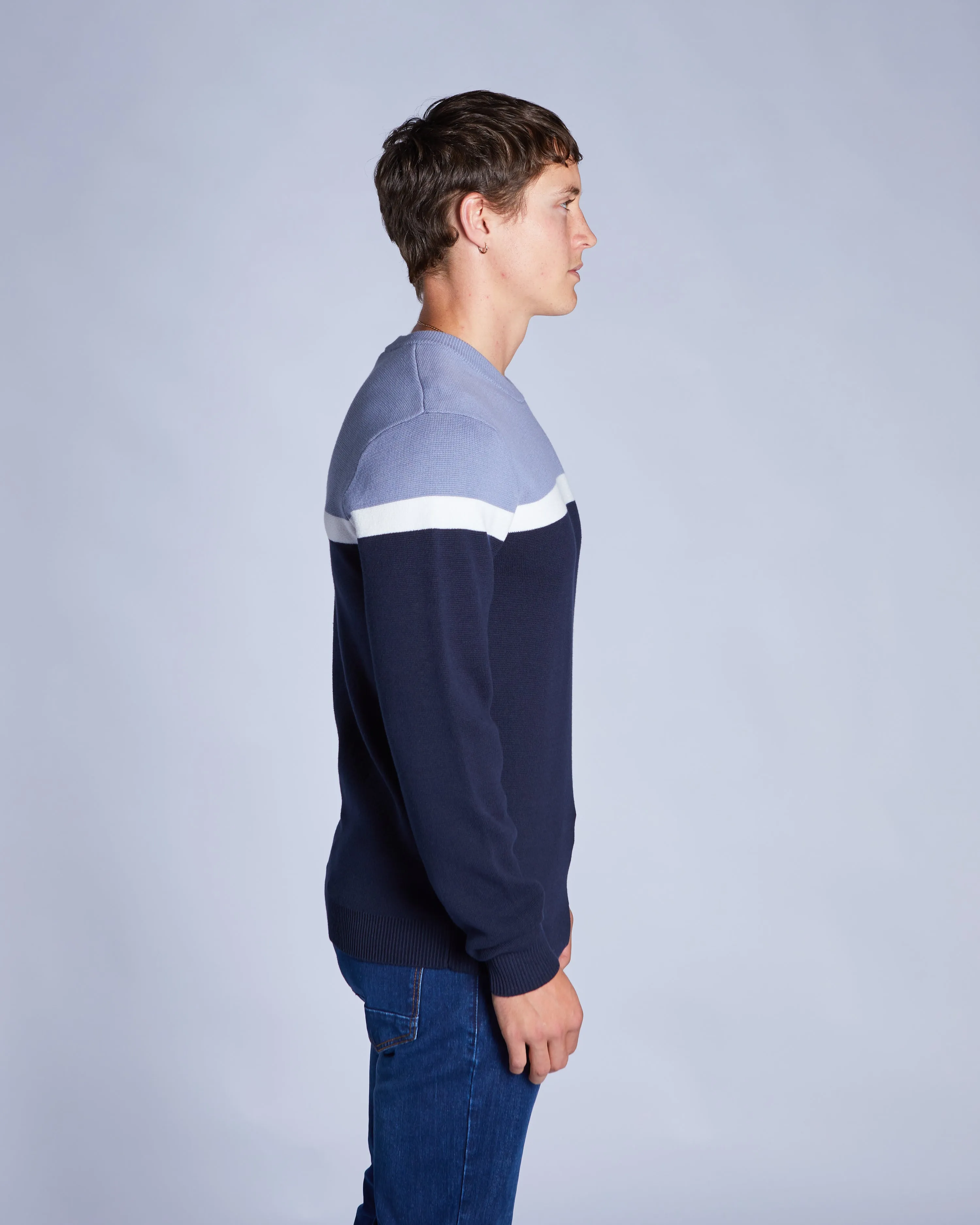 Early Chill Snug feel Vic Sweater Blue Wave