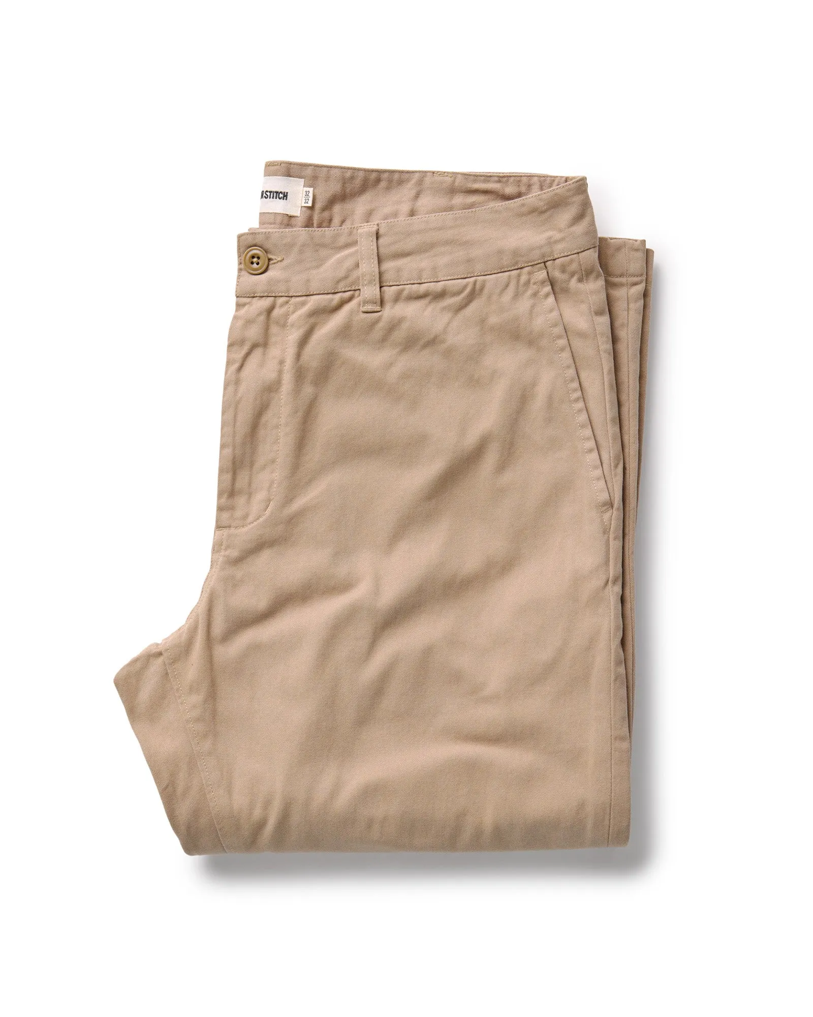 The Democratic Foundation Pant in Organic Khaki Decorative stitching OdorResistant