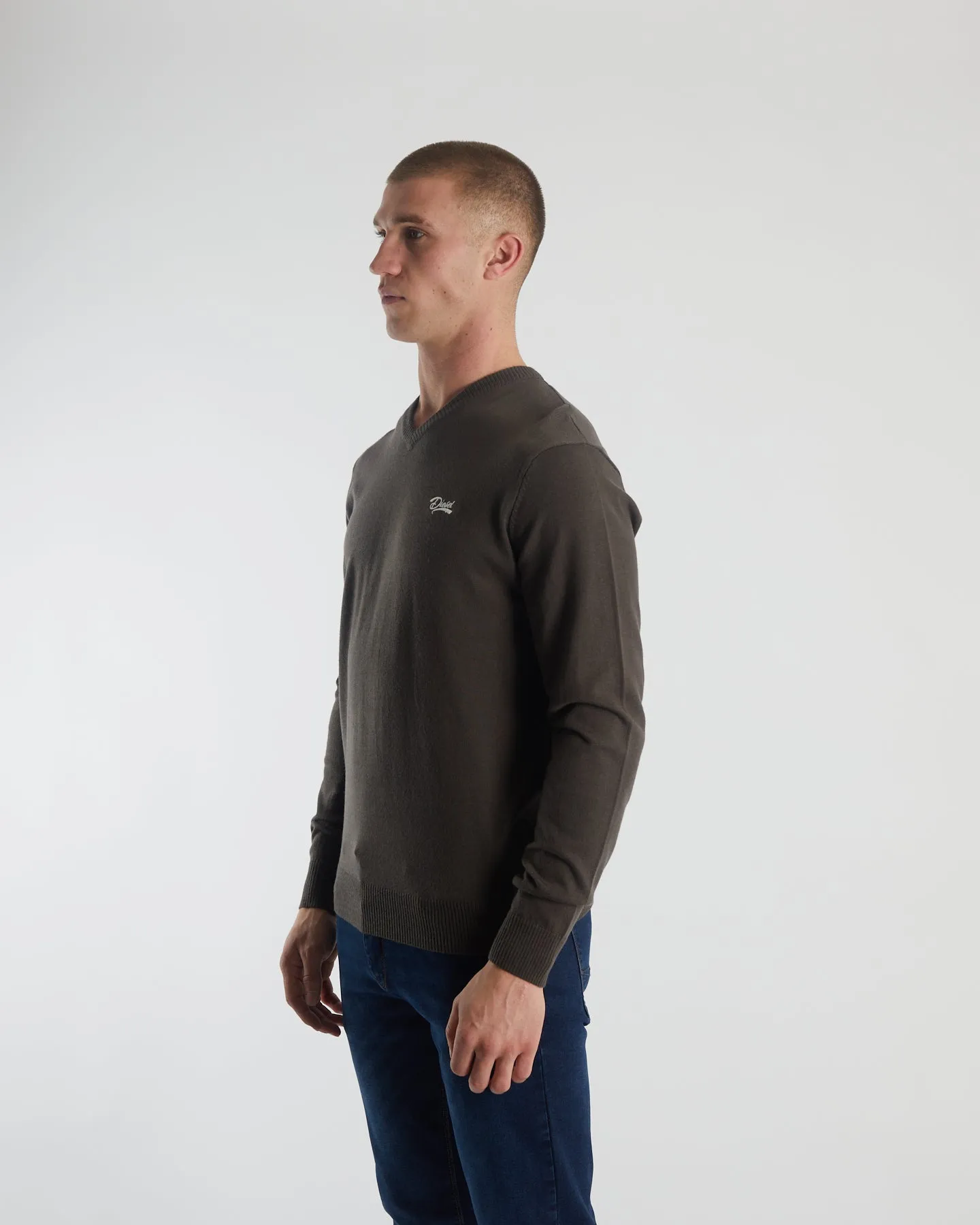 Natural Drape Tony V Neck Peat Moss