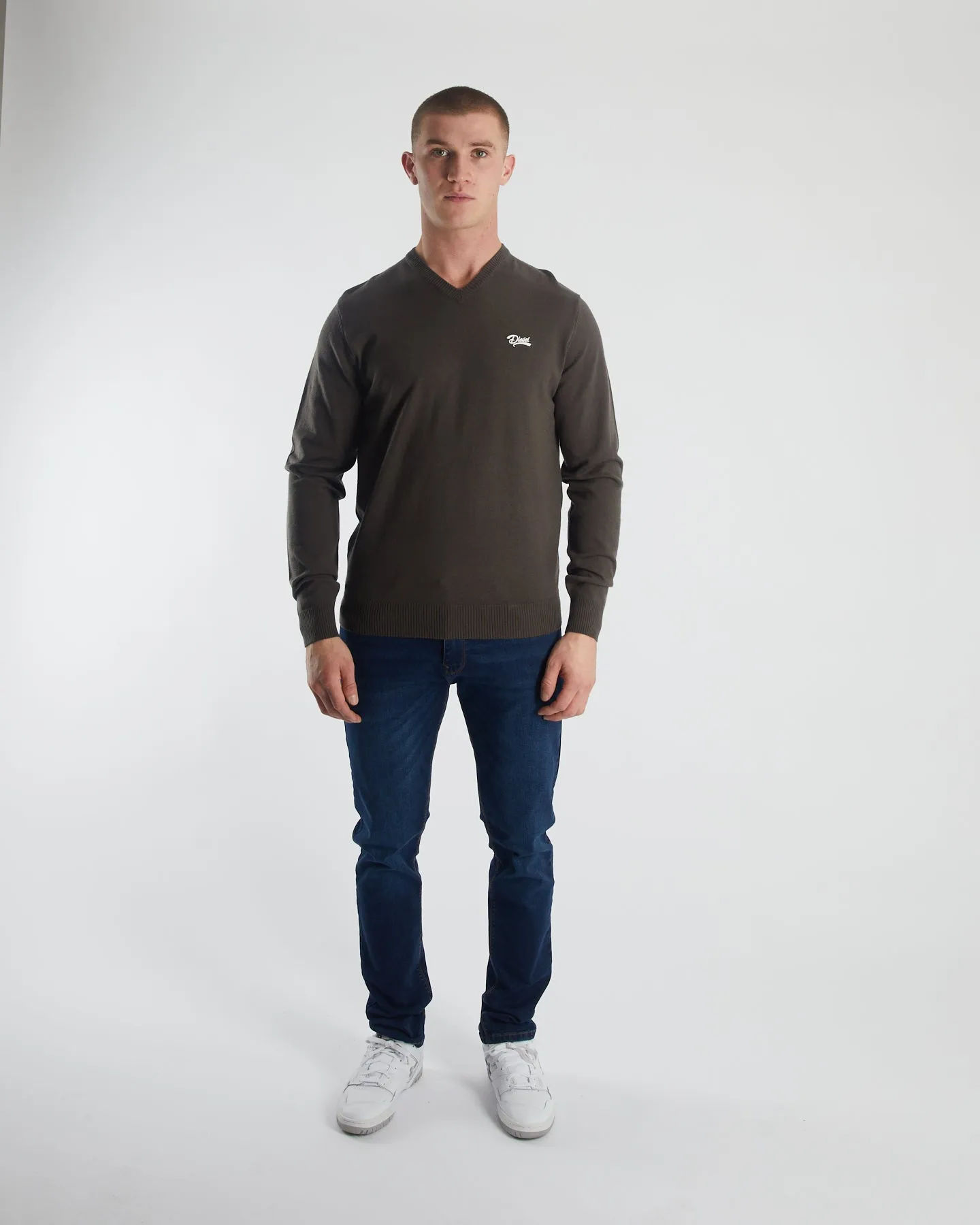 Tony V Neck Peat Moss Butter Soft Yarn