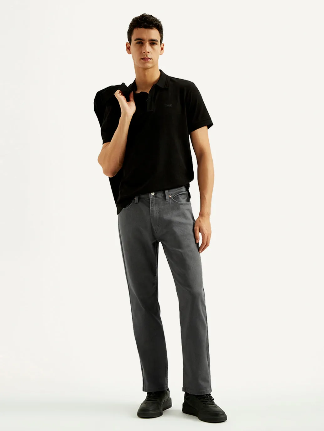 Perfect Fit Design Men's 541 Charcoal Grey Overdyed Athletic Tapered Fit Mid Rise Jeans