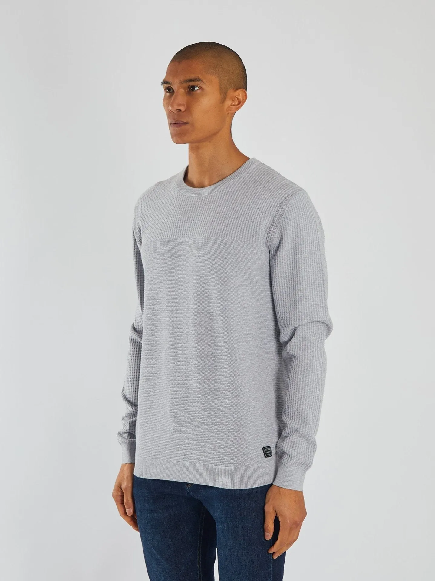 Samson Sweater Grey Marl Lattice Ventilation Weave