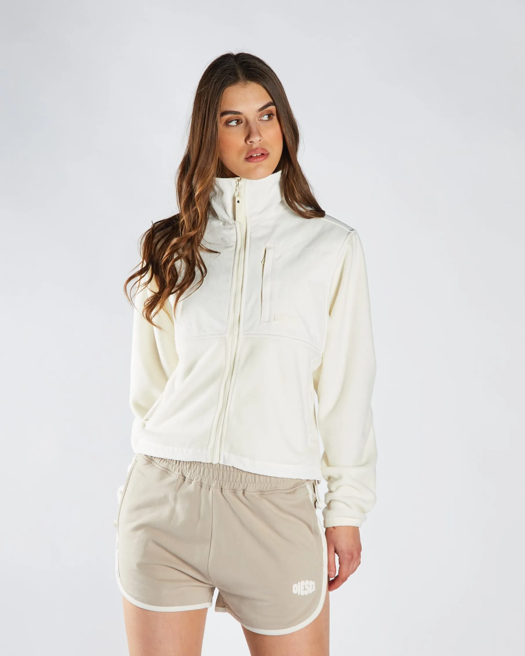 Gilly Fleece Hybrid Jacket Soft Ivory QuickDry Fabric