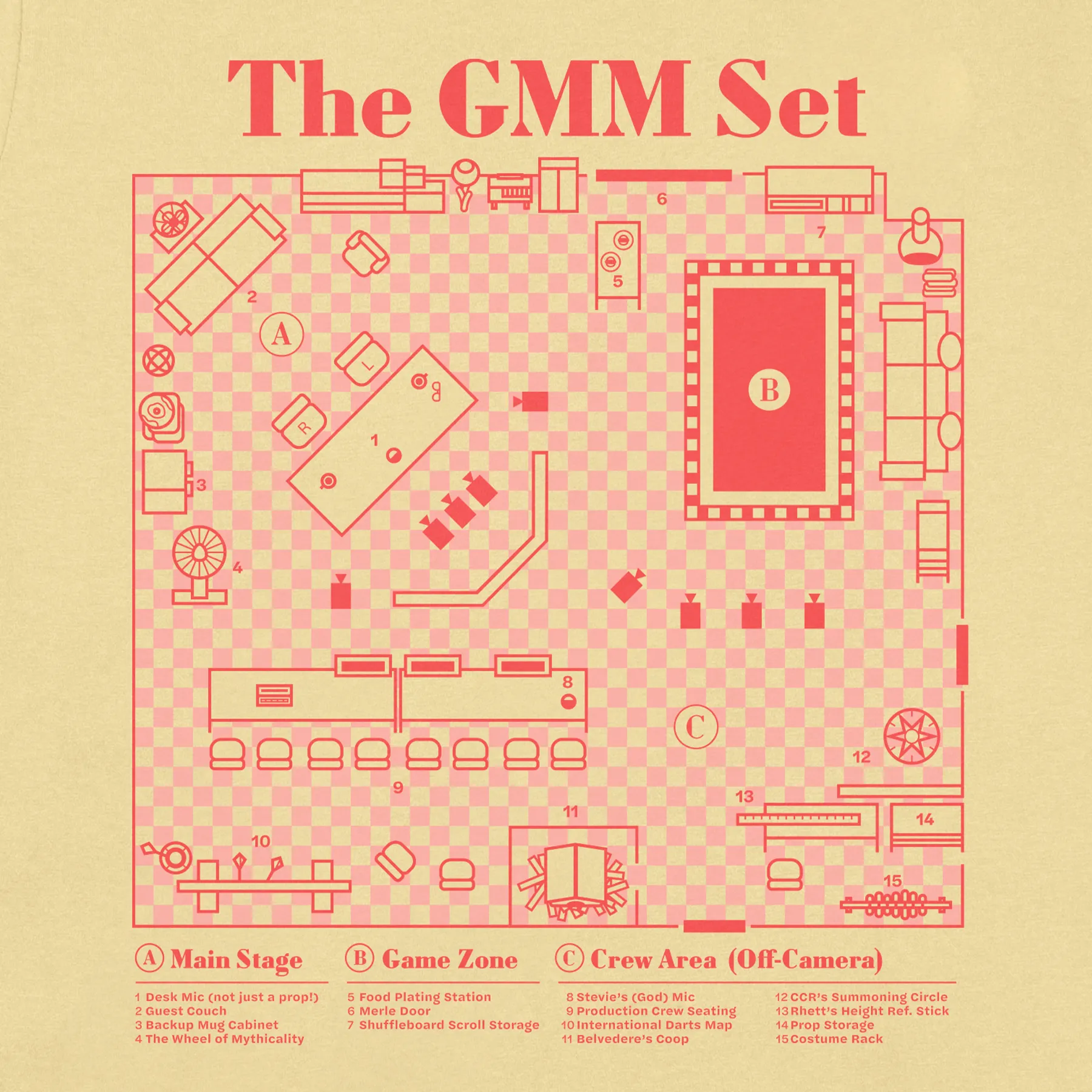 Soft and Stylish Light Casual GMM Set Blueprint Tee (Yellow)