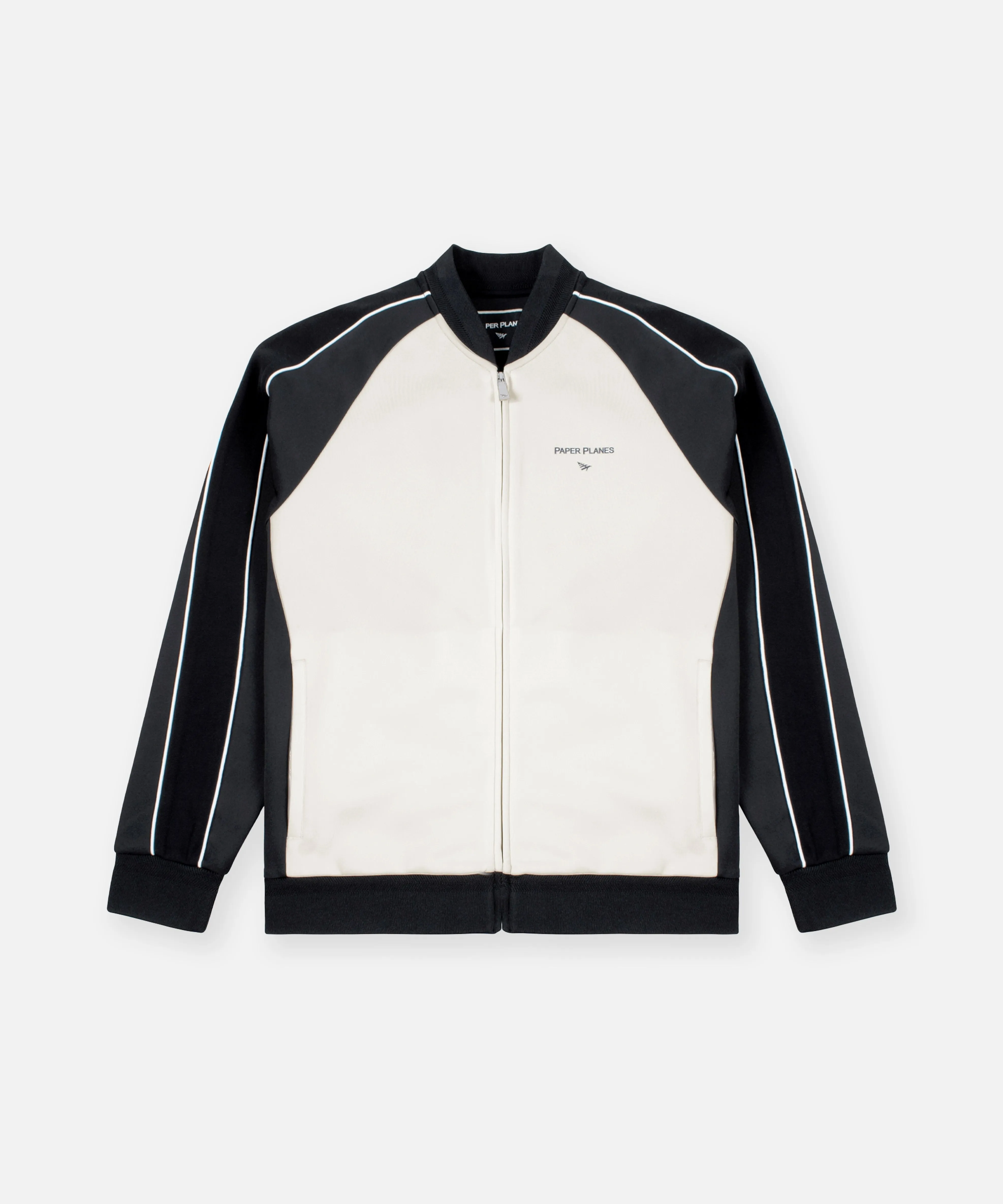 Gotham Track Jacket Mid Length Cut Stripe Look
