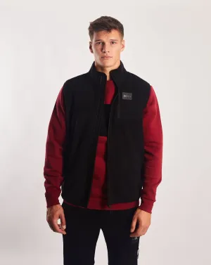 Compression Fit Design Flexible Armholes Yavin Fleece Gilet New Black