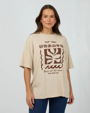 Sustainable production Ribbed collar Tidal Tee Chalk