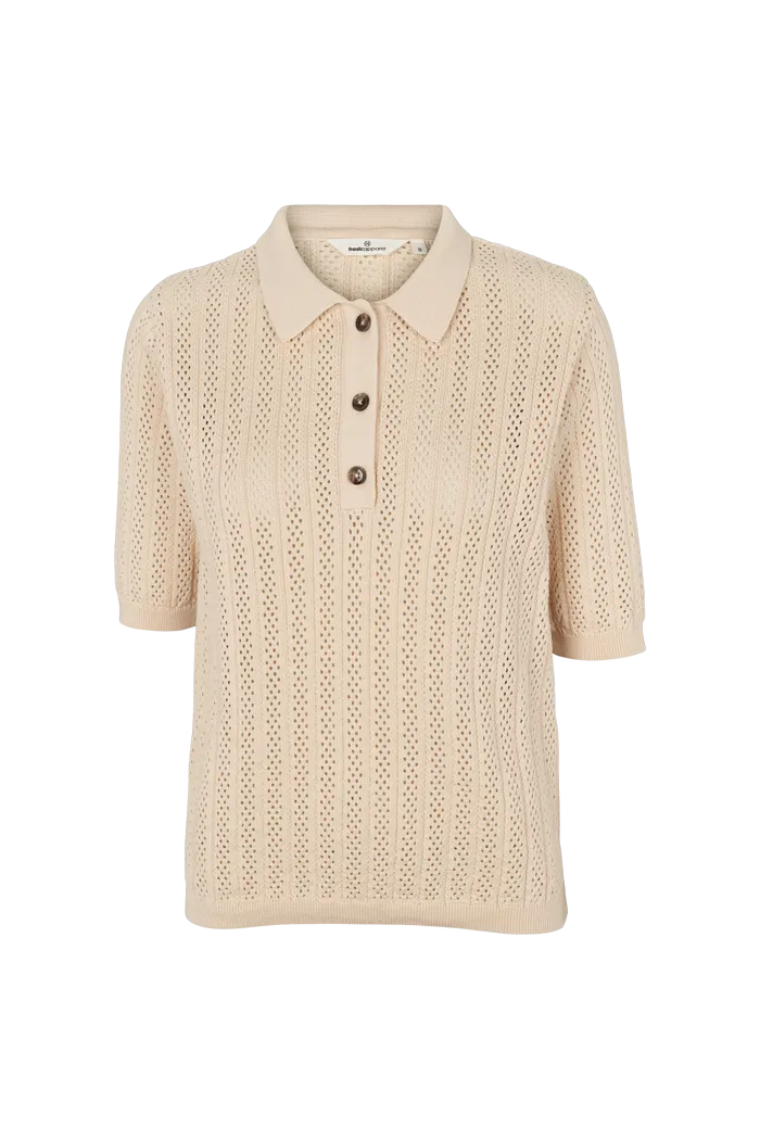 Anti Pilling Finish Organic Cotton Yarn Tricia Polo - Birch