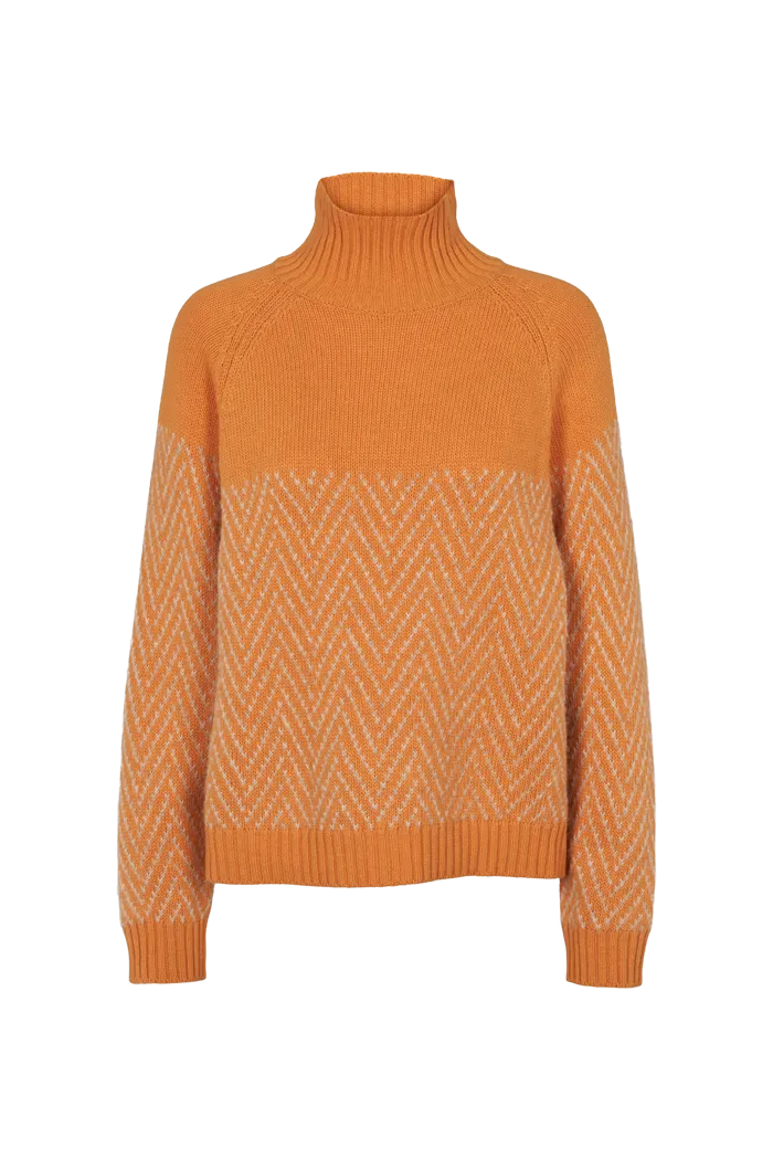 Drop Shoulder Design Fall Comfort Henny Raglan T-Neck - desert sun/ natural melange