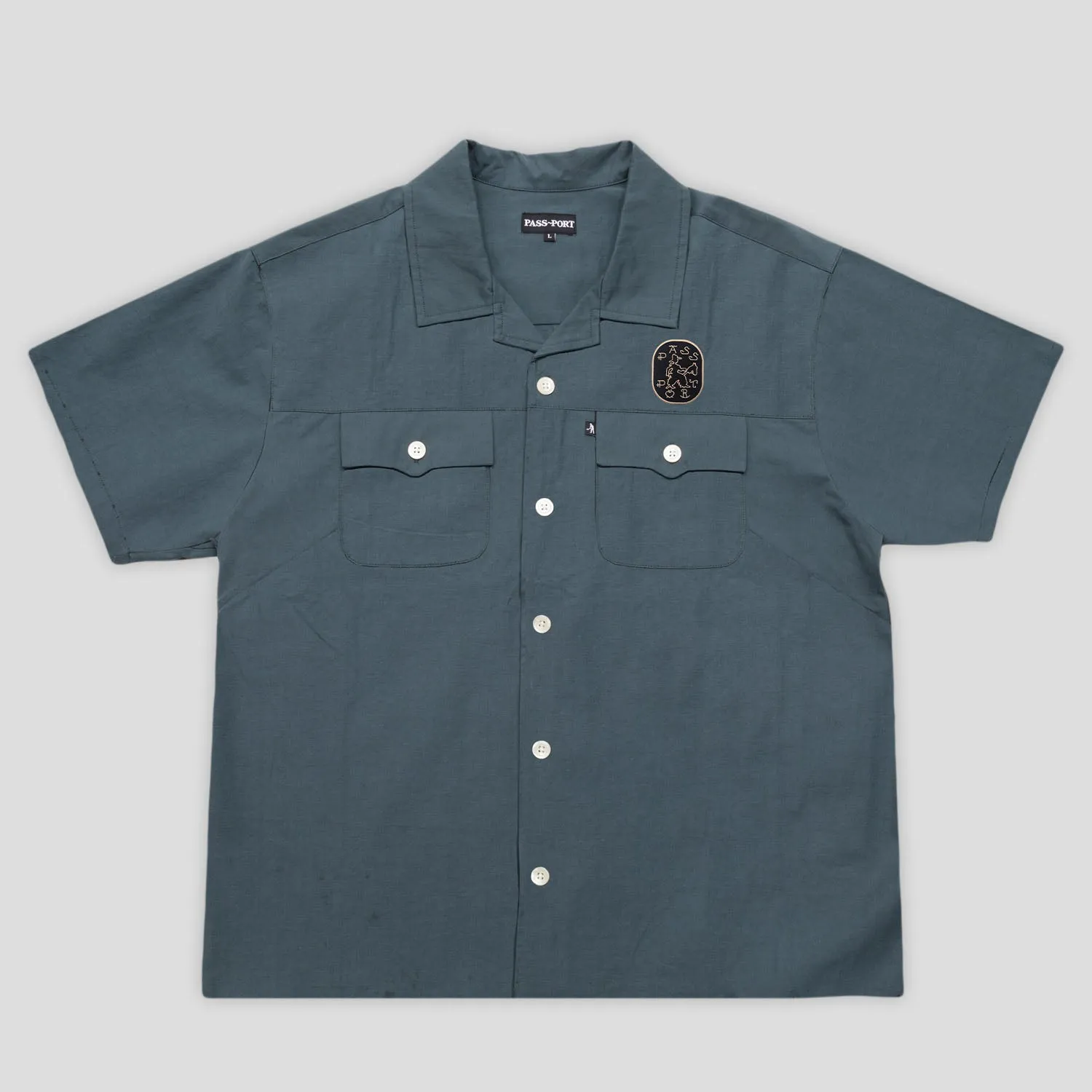 Pass~Port Cowpoke Casual Shirt - Dark Teal Smooth Stitch Pattern
